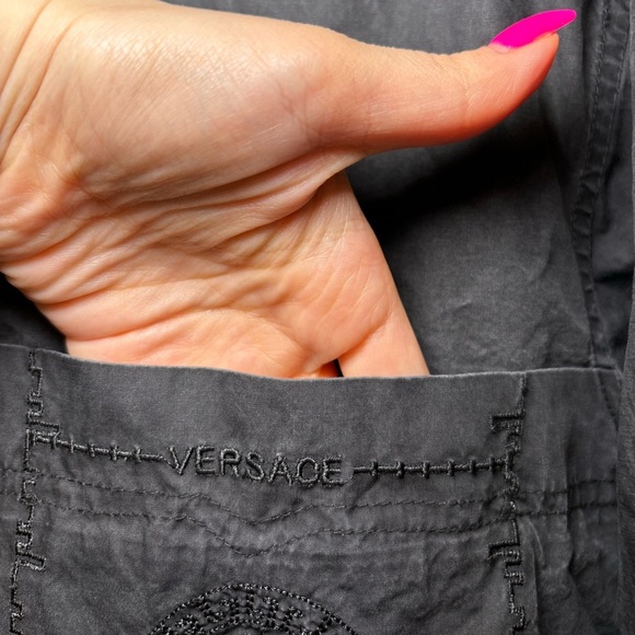 Versace Dolm - Vintage Men's Black Luxury Long Sleeve Blouse in Size XXL - Picture 5 of 12